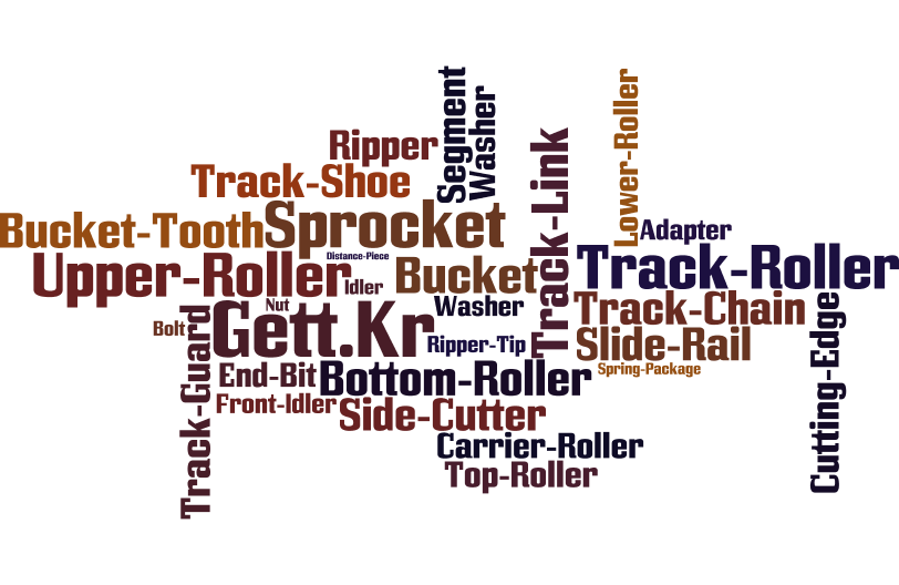 Gett.Kr, Track roller(Lower roller, Bottom roller), Carrier roller(Upper roller, Top roller), Sprocket(Segment), Idler, Track link, Track shoe, Track shoe grouser, Track bolt & nut